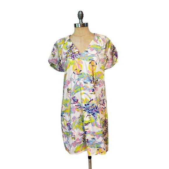 Abbey Glass Dresses & Skirts - Abbey Glass Floral Print V-Neck Short Sleeve Dress With Pockets Small